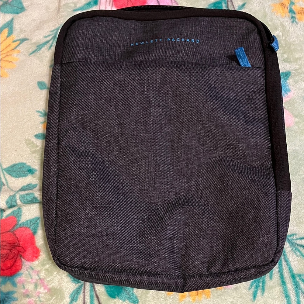 Hp Dark Gray Laptop Bag With Blue Accents